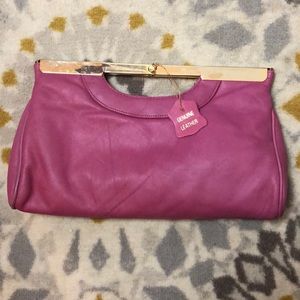 Pink Leather Clutch